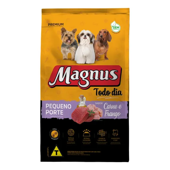 Magnus Todo Dia Cães Adultos Pequeno Porte Carne/frango 15kg Foto 1