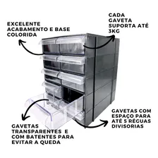 Magus Cg510 Gaveteiro Organizador Preto Multiuso Foto mini  2