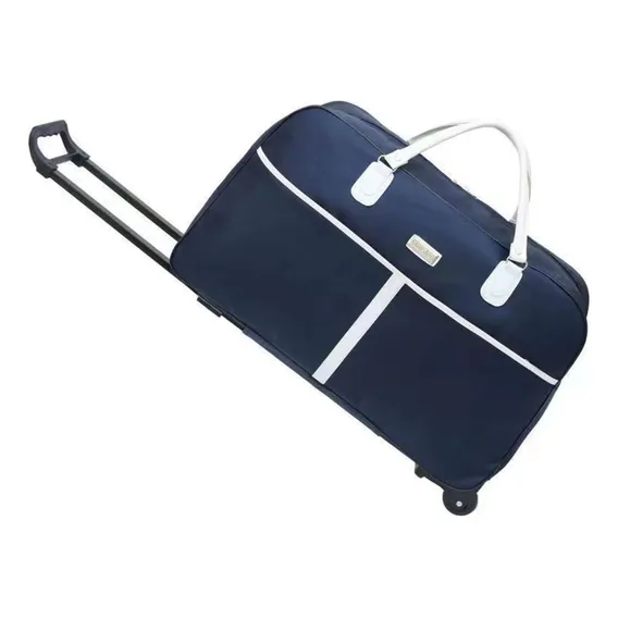 Mala De Viagem Bordo 10 Kg, Mala De Mão Com Rodinhas, Bolsa Mala Cabine Oxford 55x35x25cm Ultraleve Resistente Para Viagem, Mala De Rodinha Pequena Feminina Masculina Padrão Anac Cor Azul Foto 1