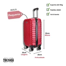 Mala De Viagem Bordo Mundi Rodinhas 360 Graus Abs Cor Mala Bordo 10kg Vinho Foto mini  2