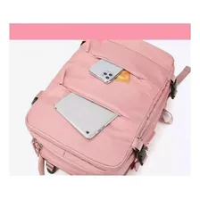 Mala Mochila Executiva Multi-funcional Notebook Viagem Usb Cor Rosa Foto mini 4
