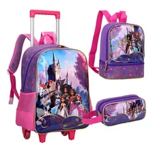 Malas Cruzeiro Kit Mochila Escolar Com Estojo E Lancheira Escolar Para Meninas Kit Mochila De Rodinha Foto mini 1