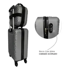 Malas De Viagem Kit 3 Peças Bordo Com Rodinha Cadeado Bolsa Foto mini  3