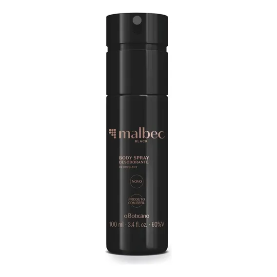 Malbec Black Desodorante Body Spray, 100ml Fragrância Amadeirado Foto 1