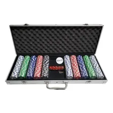 Maleta Alumínio Poker Com 500 Fichas Baralhos Dados Chaves Foto  mini 1