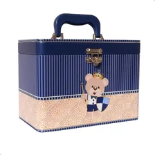 Maleta C/ 4 Álbuns Fotográficos 15x21 Bebê Príncipe Menino Estampa Urso Escudo Foto mini 1