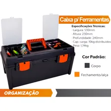 Maleta Caixa Ferramentas Completa Bandejas Removivel Cor Preto Foto mini 3