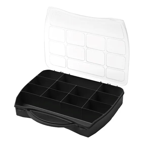 Maleta Caixa Organizadora Plastica Divisórias Box Multiuso Cor Maleta Divisória Organizadora Preta Foto 1