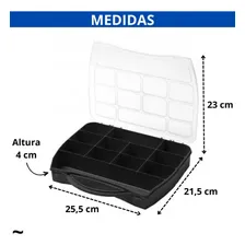 Maleta Caixa Organizadora Plastica Divisórias Box Multiuso Cor Maleta Divisória Organizadora Preta Foto mini  3