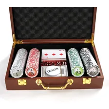 Maleta De Couro Poker Com 200 Peças Fichas, Foto mini 3