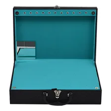 Maleta Estojo Porta J贸ias Grande Dupla Exterior Corino Dijon Cor Tiffany Foto mini 4