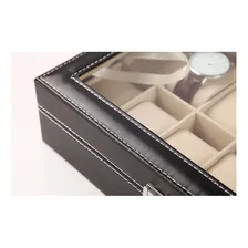 Maleta Estojo Porta Rel贸gio Couro P/12 Unidade Cor Preto Foto mini 4