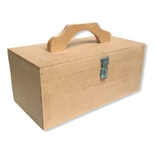 Maleta Ferramenta Custura Madeira Mdf Com Alça Cadeado 30x16 Foto mini  2