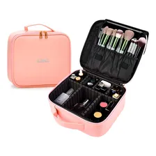 Maleta Maquiagem Profissional Necessaire Espelho Led Viagem Cor Rosa Foto mini 2