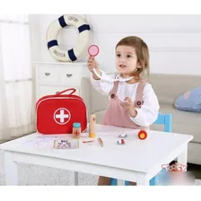 Maleta Medico Brinquedo Infantil Madeira Didatico Tooky Toy Foto mini 4