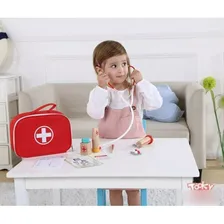 Maleta Medico Brinquedo Infantil Madeira Didatico Tooky Toy Foto mini 3