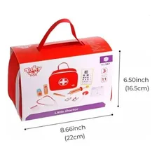 Maleta Medico Brinquedo Infantil Madeira Didatico Tooky Toy Foto mini 2