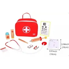 Maleta Medico Brinquedo Infantil Madeira Didatico Tooky Toy Foto mini 1