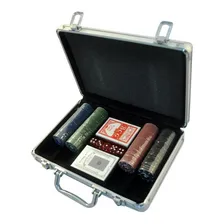 Maleta Poker 200 Fichas Jogo Completo Com Baralhos E Dados Foto mini 2