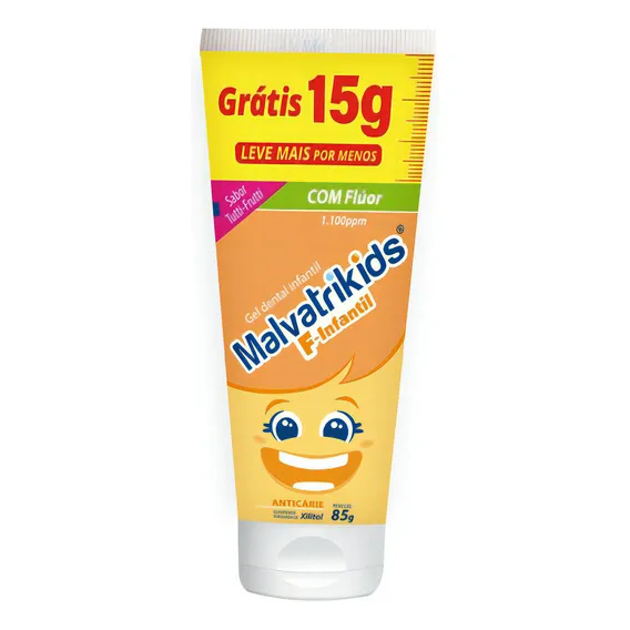 Malvatrikids F Gel Dental Inf Anticárie Tutti-frutti 85g Foto 1