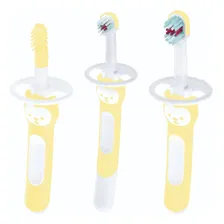 Mam Trio Escova para bebês cor amarelo kit 3 unidades Foto mini 1