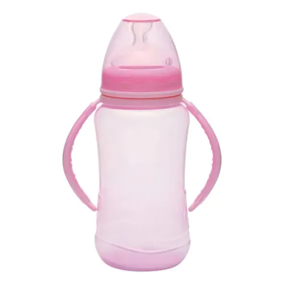 Mamadeira Aquarela Big Orto Com Alça Kuka Rosa 330ml - 1402 Foto 1