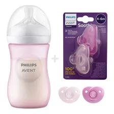 Mamadeira Avent Pétala 260ml + Chupeta Soothie Rosa Foto  mini 1