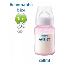 Mamadeira Classic+ Anticólica 260ml Avent Com Bico 1m+ Rosa Foto mini  3