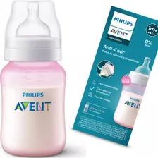 Mamadeira Classic+ Anticólica 260ml Avent Com Bico 1m+ Rosa Foto  mini 1