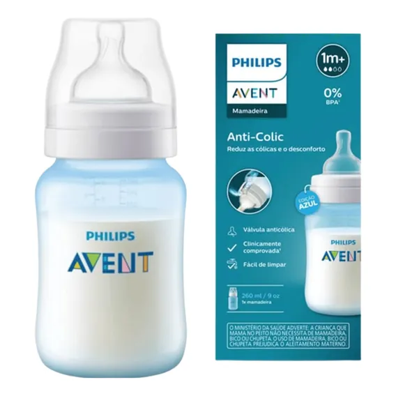 Mamadeira Clássica Anti-colic 260ml Azul Philips Avent Foto 1