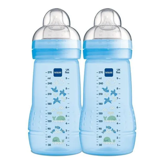 Mamadeira Easy Active 270ml Azul- Dupla - Mam Foto 1