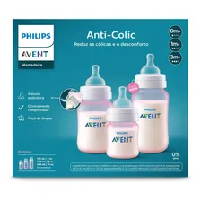 Mamadeira Philips Avent C/ 3 Clássica Rosa 125/260/330ml Classic Foto mini 1