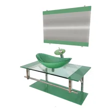 Mampara de chuveiro Cubas e Gabinetes Cubas e Gabinetes porta feita de vidro cor verde y verde Foto mini 1