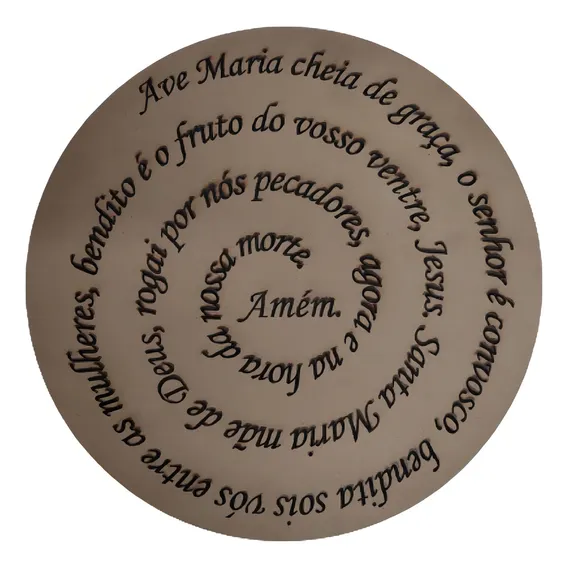 Mandala Ave Maria 30cm Gravada Mdf 3mm Foto 1