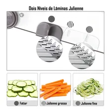 Mandolin Profissional Cortador Fatiador Legumes Frutas Inox Foto mini  2