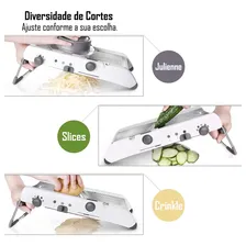 Mandolin Profissional Cortador Fatiador Legumes Frutas Inox Foto mini  3