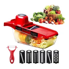 Mandoline Slicer Nicer Fatiador Cortador De Legumes 6 Em 1 Foto mini 1