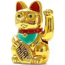 Maneki Neko Gato Da Sorte Dourado Japones China Decoraçao Foto mini 1