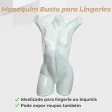 Manequim Busto Expositor Para Roupas De Banho Vitrine Lojas Cor Branco Foto mini 3