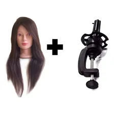 Manequim Cabeça De Boneca 80% Natural Profissional + Suporte Foto mini 4
