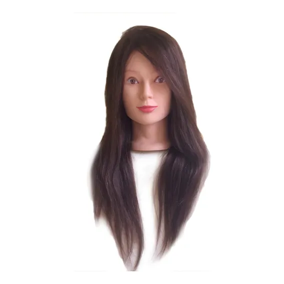 Manequim Cabeça De Boneca 80% Natural Profissional + Suporte Foto 1