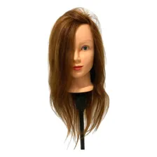 Manequim Cabeça De Boneca Cabelo 90% Humano Treino + Suporte Foto mini 1