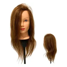 Manequim Cabeça De Boneca Cabelo 90% Humano Treino + Suporte Foto mini 4