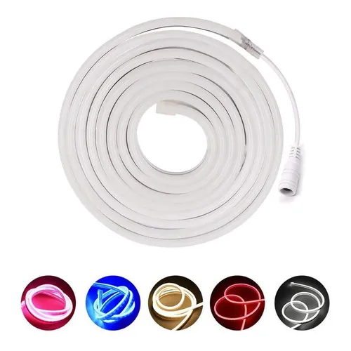 Mangueira 5m Fita Led Neon 12v + Fonte 5a Azul Foto 1