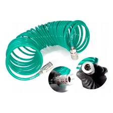 Mangueira Ar Espiral 10m Engate Femea P/ Pistola Compressor Cor Verde Foto mini 2
