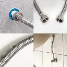 Mangueira Engate Flexivel Aço Inox 40cm Trançado 1/2 Fêmea Foto mini  2