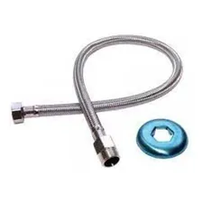 Mangueira Engate Flexivel Metal Cromado Brasfort Malha 40cm Foto  mini 1