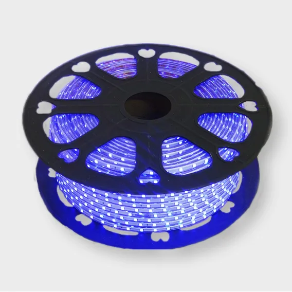 Mangueira Fita Chata Smd 5050 15m + 1 Conectores Luz Azul 110v Foto 1