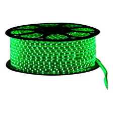 Mangueira Fita Led Chata 100 Metros 2 Conectores 110v -5050 Luz Verde 127v Foto mini 4