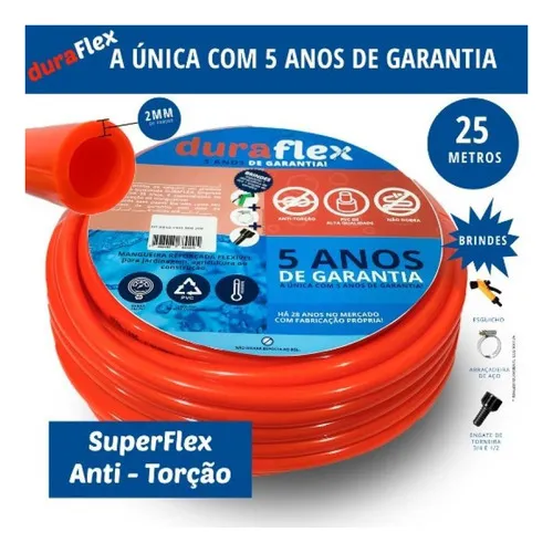 Mangueira Jardim Siliconada Laranja 25 Metros Duraflex Foto 1
